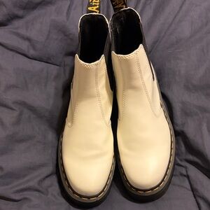 Dr. Martens White Ankle Boots